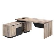 BALDER Executive Desk with Left Return 1.8-2.0M - Warm Oak & Black gallery detail image