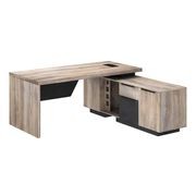 BALDER Executive Desk with Right Return 1.8-2.0M - Warm Oak & Black gallery detail image