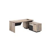 BALDER Executive Desk with Right Return 1.8-2.0M - Warm Oak & Black gallery detail image