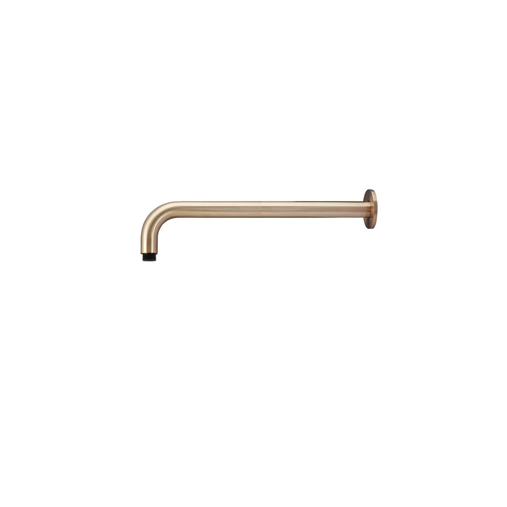 Round Wall Shower Curved Arm 400mm - Champagne gallery detail image