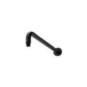 Round Wall Shower Curved Arm 400mm - Matte Black gallery detail image