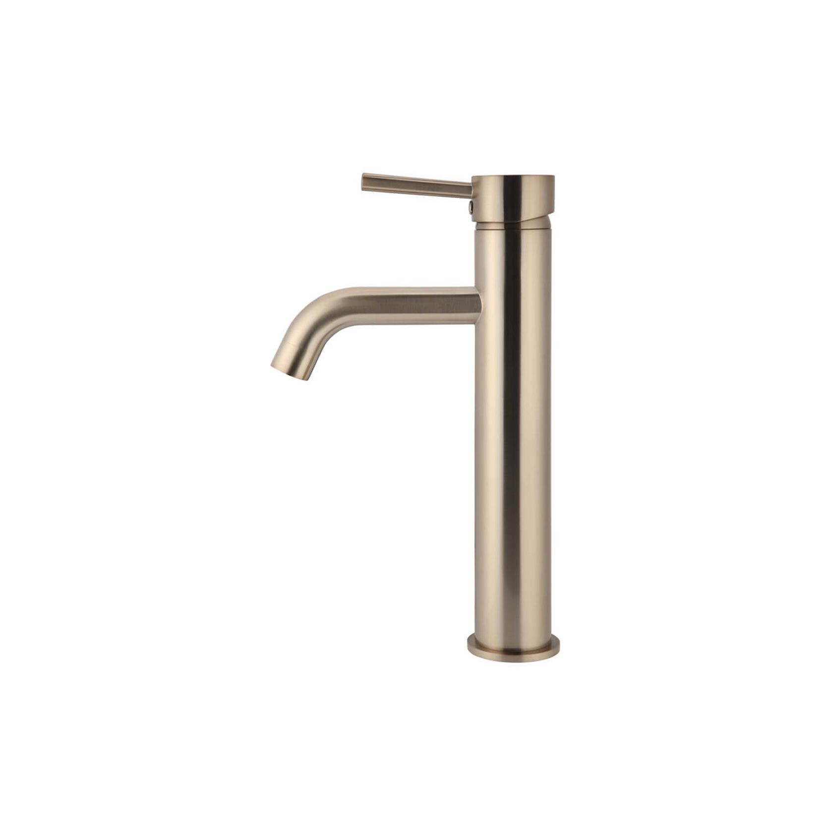 Round Tall Basin Mixer Curved - Champagne gallery detail image
