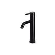 Round Tall Basin Mixer Curved - Matte Black gallery detail image