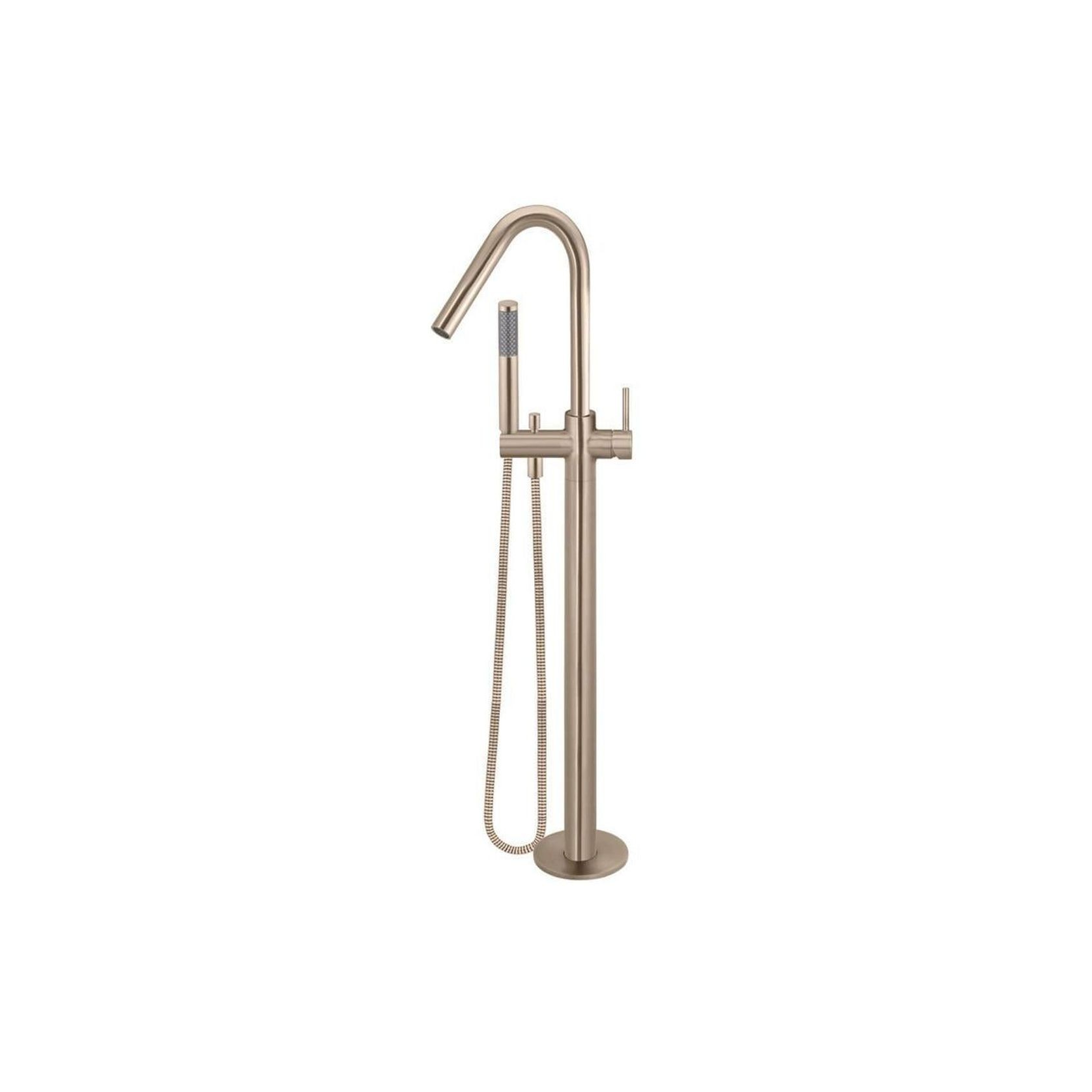 Meir Round Freestanding Bath Spout and Hand Shower Lustre Bronze gallery detail image