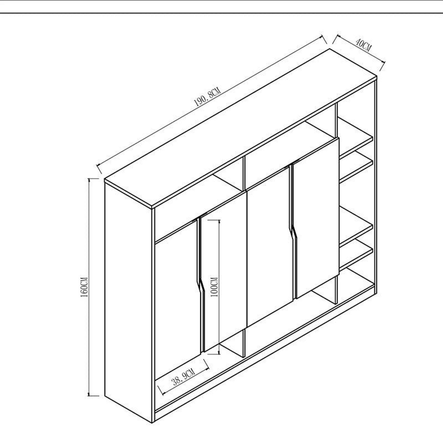 BAXTER Display Cabinet 190cm - Acacia & Carbon Grey gallery detail image
