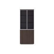 CARTER Display Unit 2 Door Bookcase 80cm - Coffee Grey gallery detail image