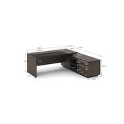 CARTER Executive Office Desk with Right Return 2.2M - Coffee & Charcoal gallery detail image