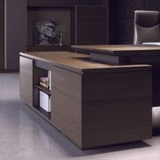 CARTER Executive Office Desk with Right Return 2.2M - Coffee & Charcoal gallery detail image
