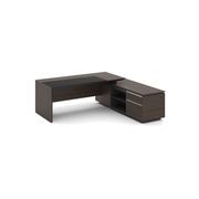 CARTER Executive Office Desk with Right Return 2.2M - Coffee & Charcoal gallery detail image