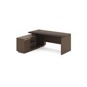 Carter Executive Office Desk + Left Return - 180cm - Coffee + Charcoal gallery detail image