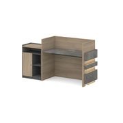 KERAN Reception Desk 1.8M Right Panel - Acacia & Carbon Grey Colour gallery detail image