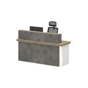 JARIN Reception Desk 1.8M Right Panel - Carbon Grey & White Colour gallery detail image
