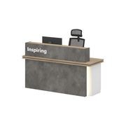 JARIN Reception Desk 1.8M Right Panel - Carbon Grey & White Colour gallery detail image