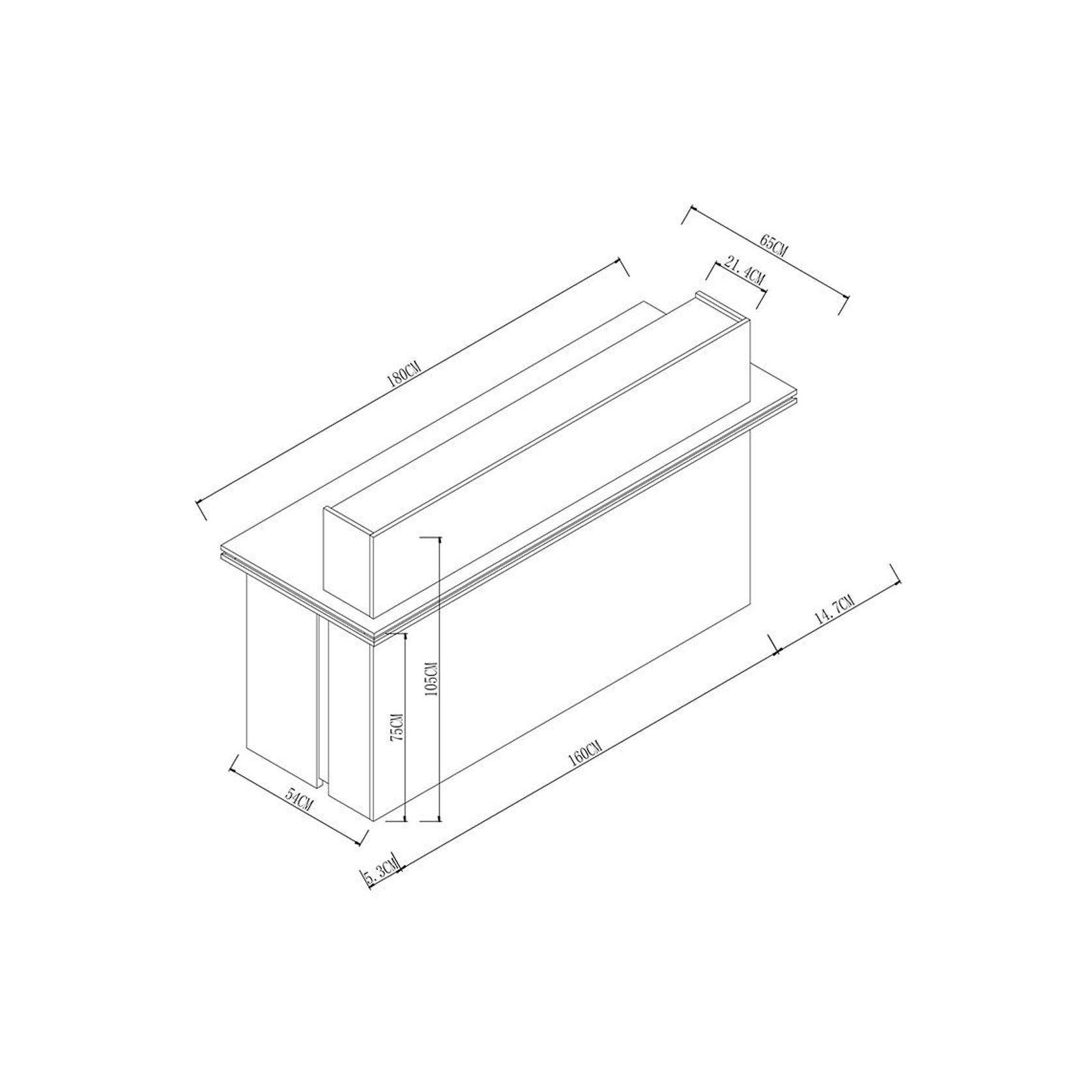 JARIN Reception Desk 1.8M Right Panel - Carbon Grey & White Colour gallery detail image