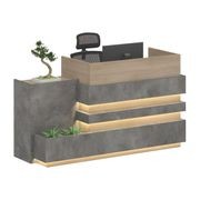KERAN  Reception Desk 1.8M Left Panel - Acacia & Carbon Grey Colour gallery detail image