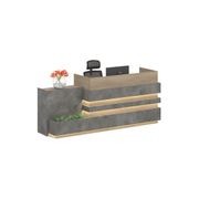 KERAN  Reception Desk 2.44M Left Panel - Acacia & Carbon Grey Colour gallery detail image