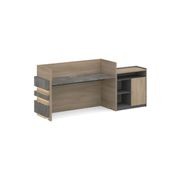 KERAN  Reception Desk 2.44M Left Panel - Acacia & Carbon Grey Colour gallery detail image