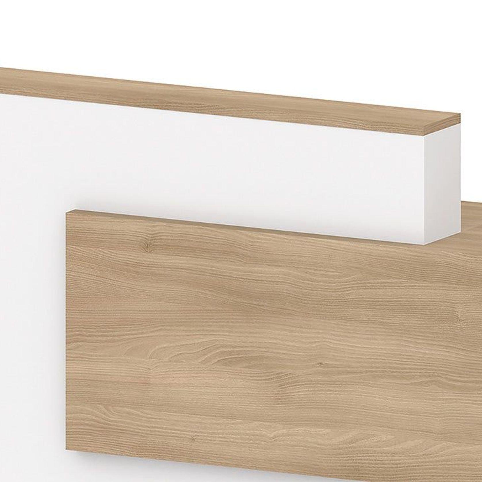 HELMER Reception Desk 2.4M Right Panel - Oak & White gallery detail image