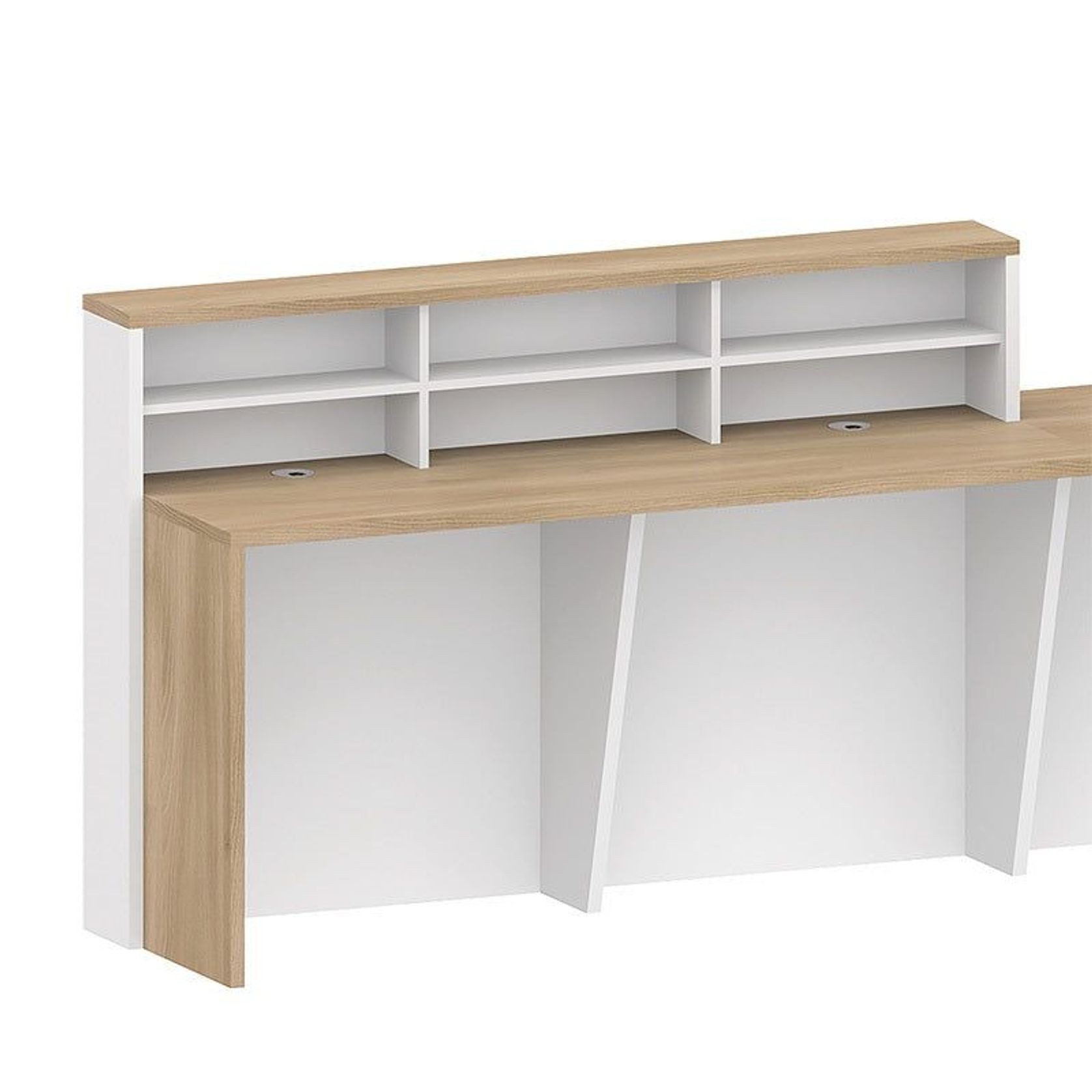 HELMER Reception Desk 2.4M Left Panel - Oak & white gallery detail image