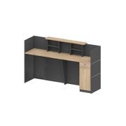BELEN Reception Desk 1.8M - Acacia & Carbon Grey gallery detail image