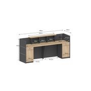 BELEN Reception Desk 2.4M - Acacia & Carbon Grey gallery detail image