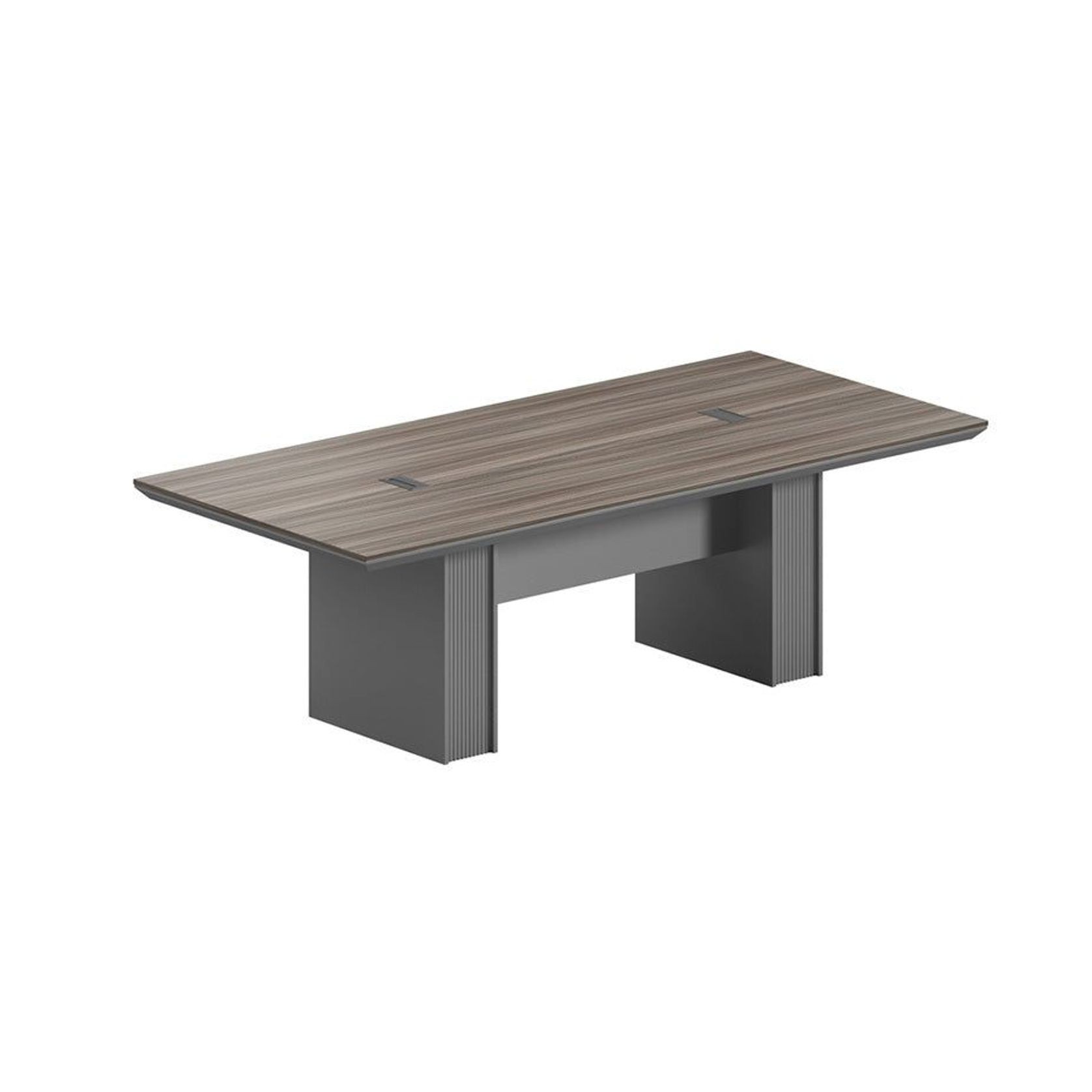 MADDOK Boardroom Table 2.4M - Chocolate & Charcoal Grey gallery detail image