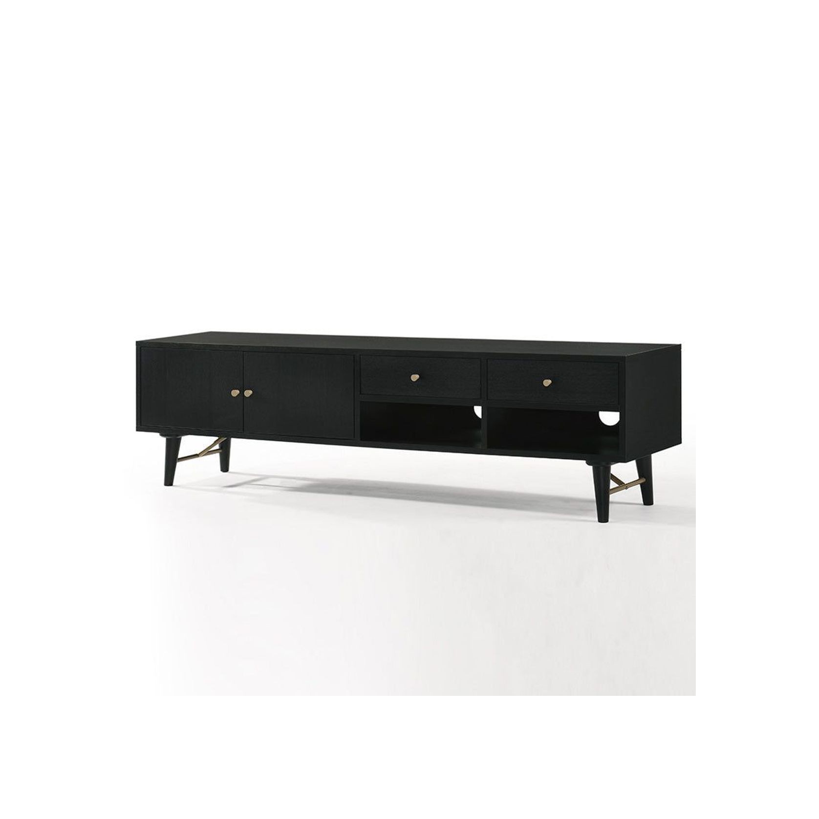 RANIA Entertainment TV Unit 170cm - Black Ash gallery detail image