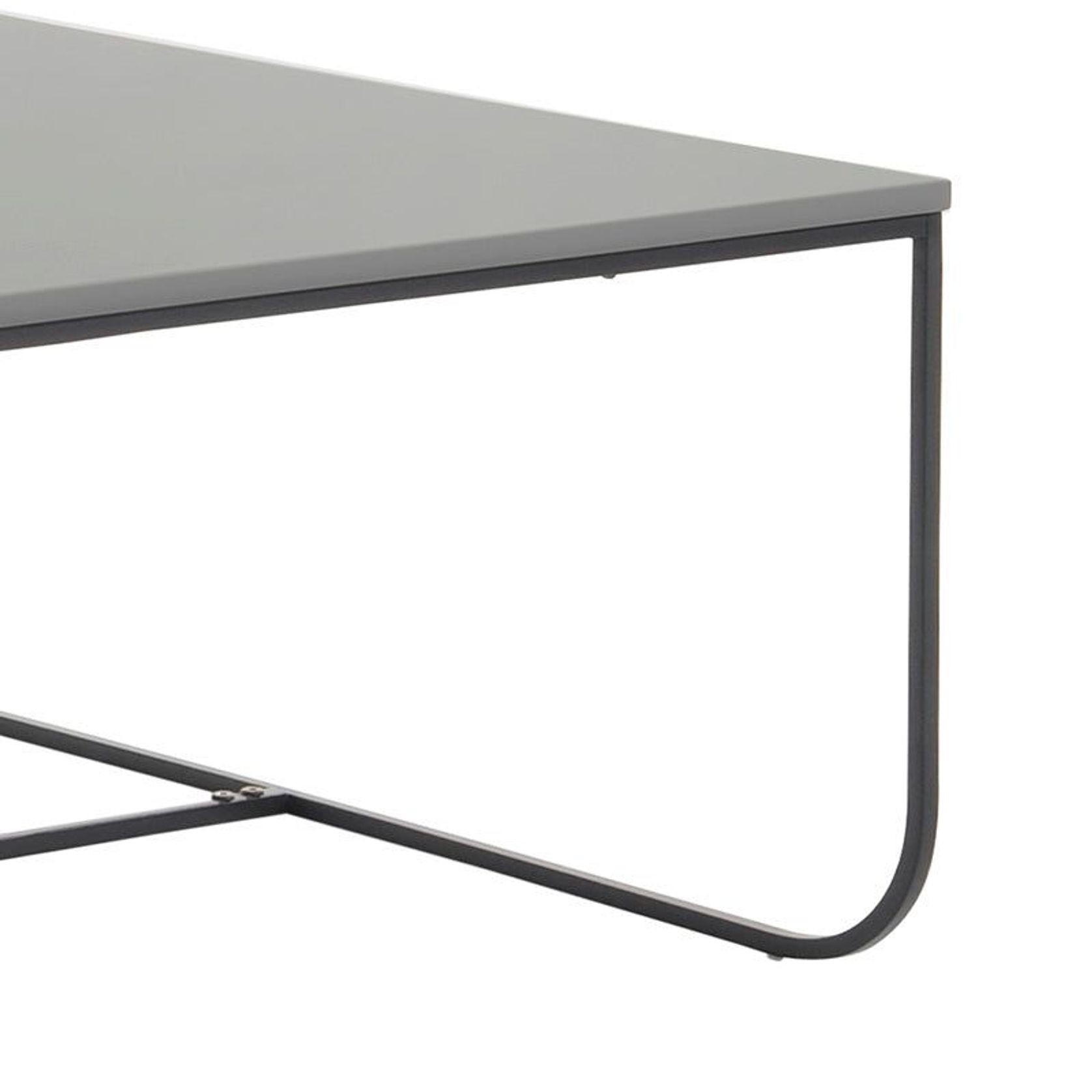 MARIT Coffee Table - 90cm - Grey + Black Metal gallery detail image