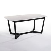 CARLIN Engineered Marble Dining Table 1.8M - White & Black gallery detail image