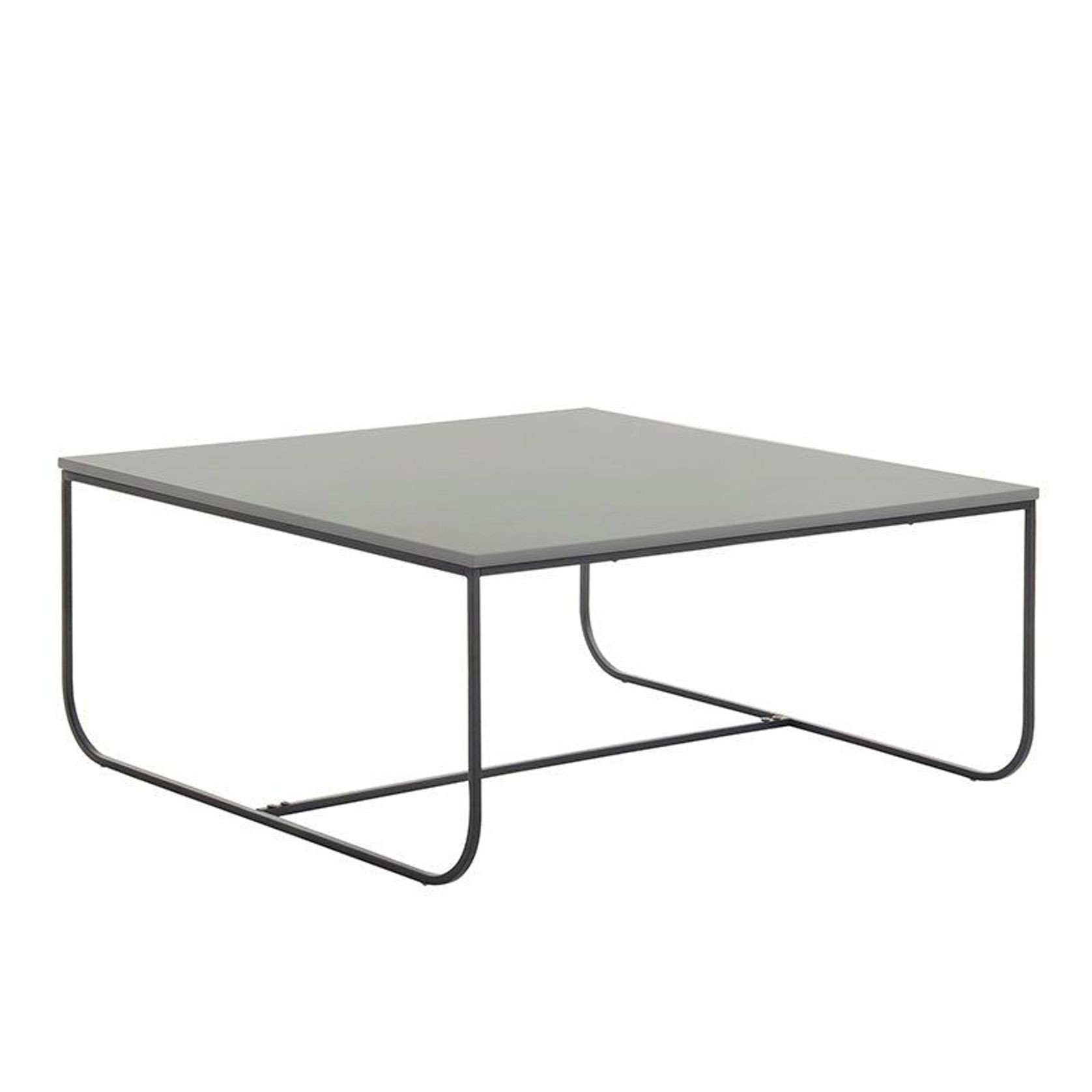 MARIT Coffee Table - 90cm - Grey + Black Metal gallery detail image