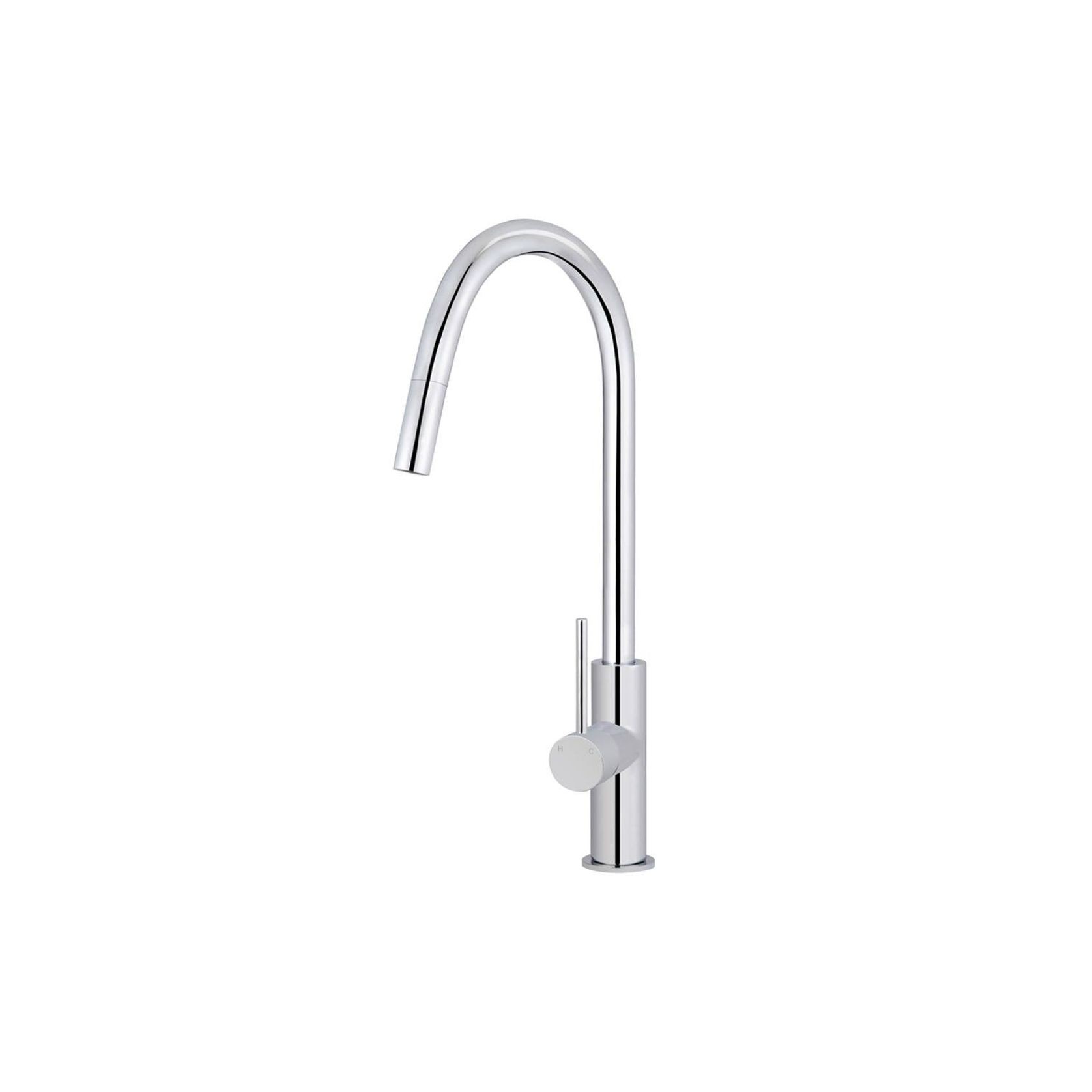 Round Piccola Pull Out Kitchen Mixer Tap - Polished Chrome gallery detail image