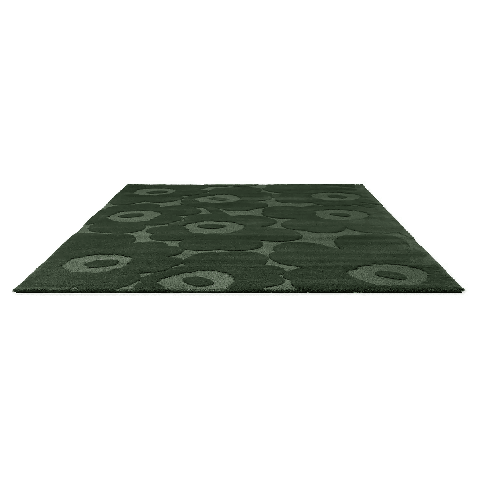 Marimekko Unikko - Dark Green | 100% Wool Designer Floor Rug gallery detail image