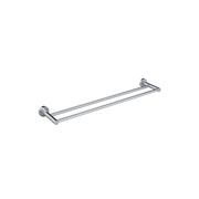 Round Double Towel Rail 600mm - Polished Chrome gallery detail image