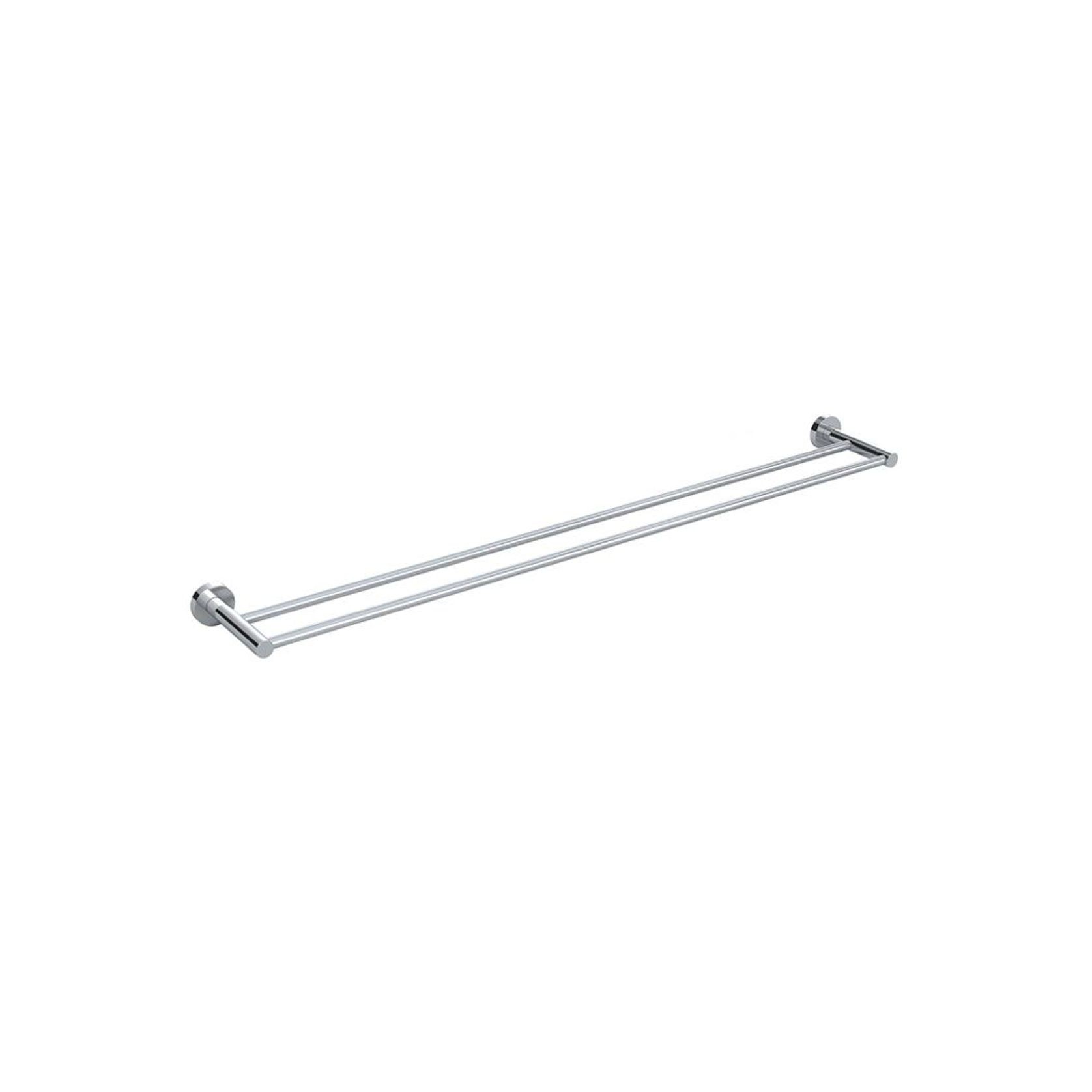 Round Double Towel Rail 900mm - Polished Chrome gallery detail image