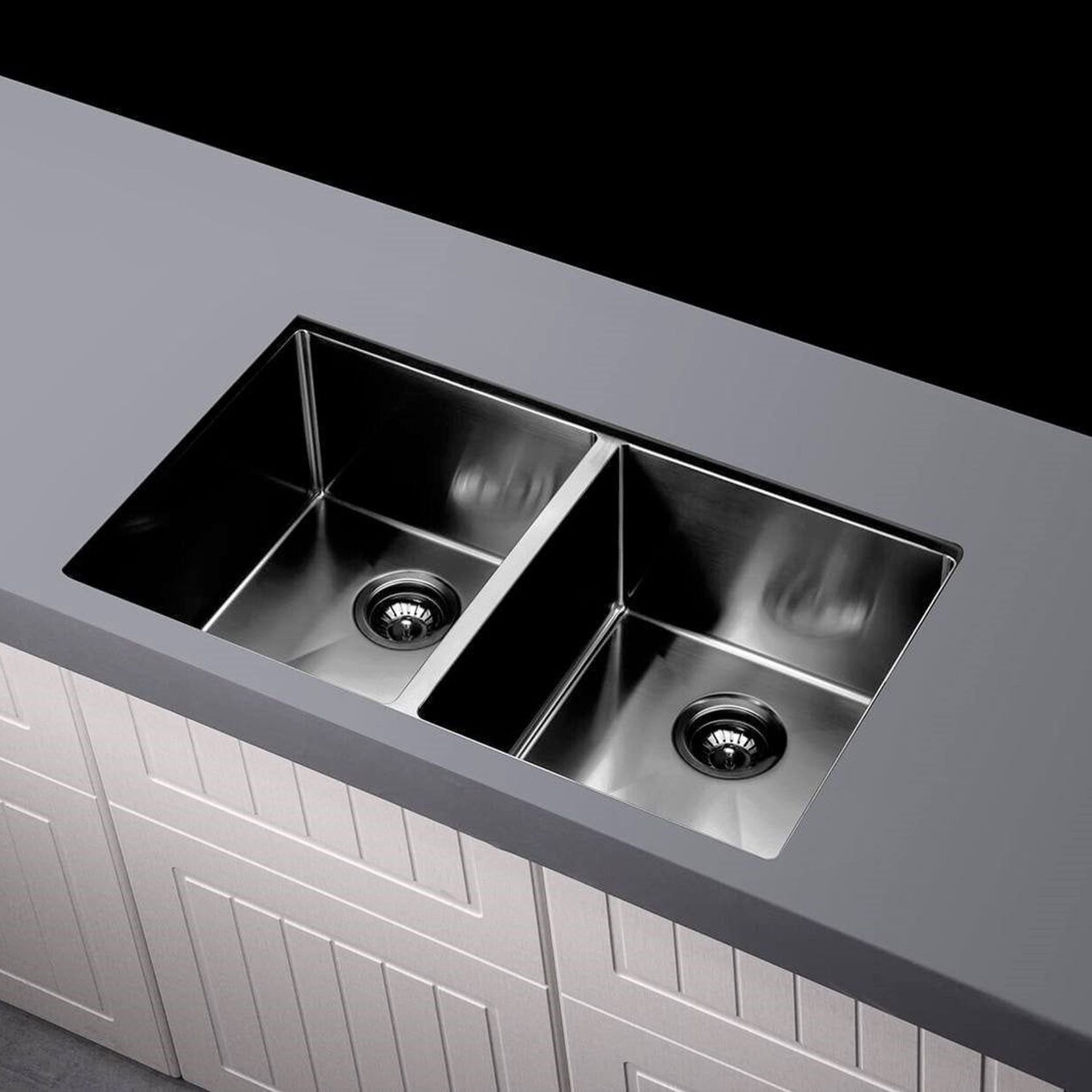 Kitchen Sink - Double Bowl 860 x 440 - Gunmetal Black gallery detail image