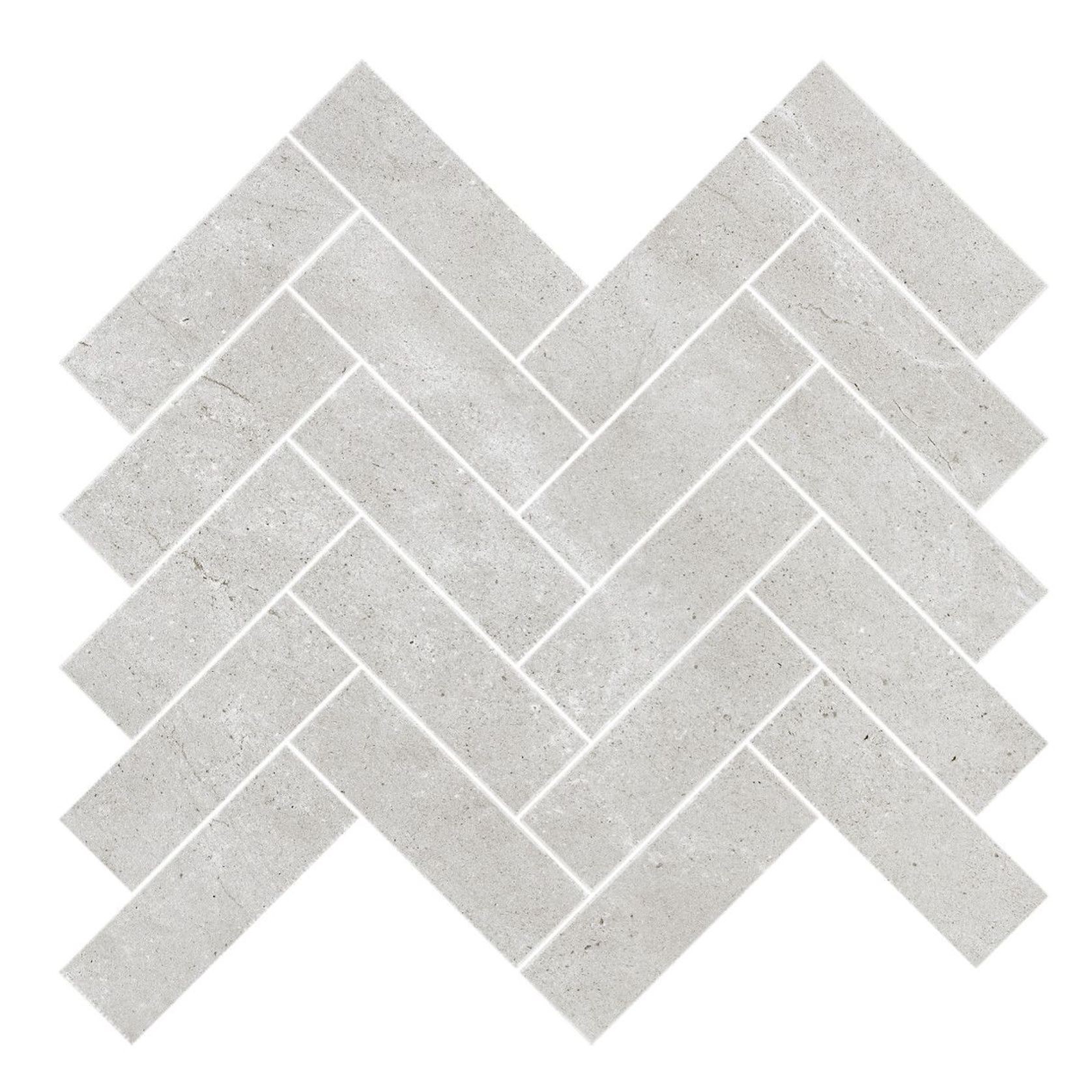 Gecko | Kiel Pearl Herringbone Mosaic Tiles gallery detail image