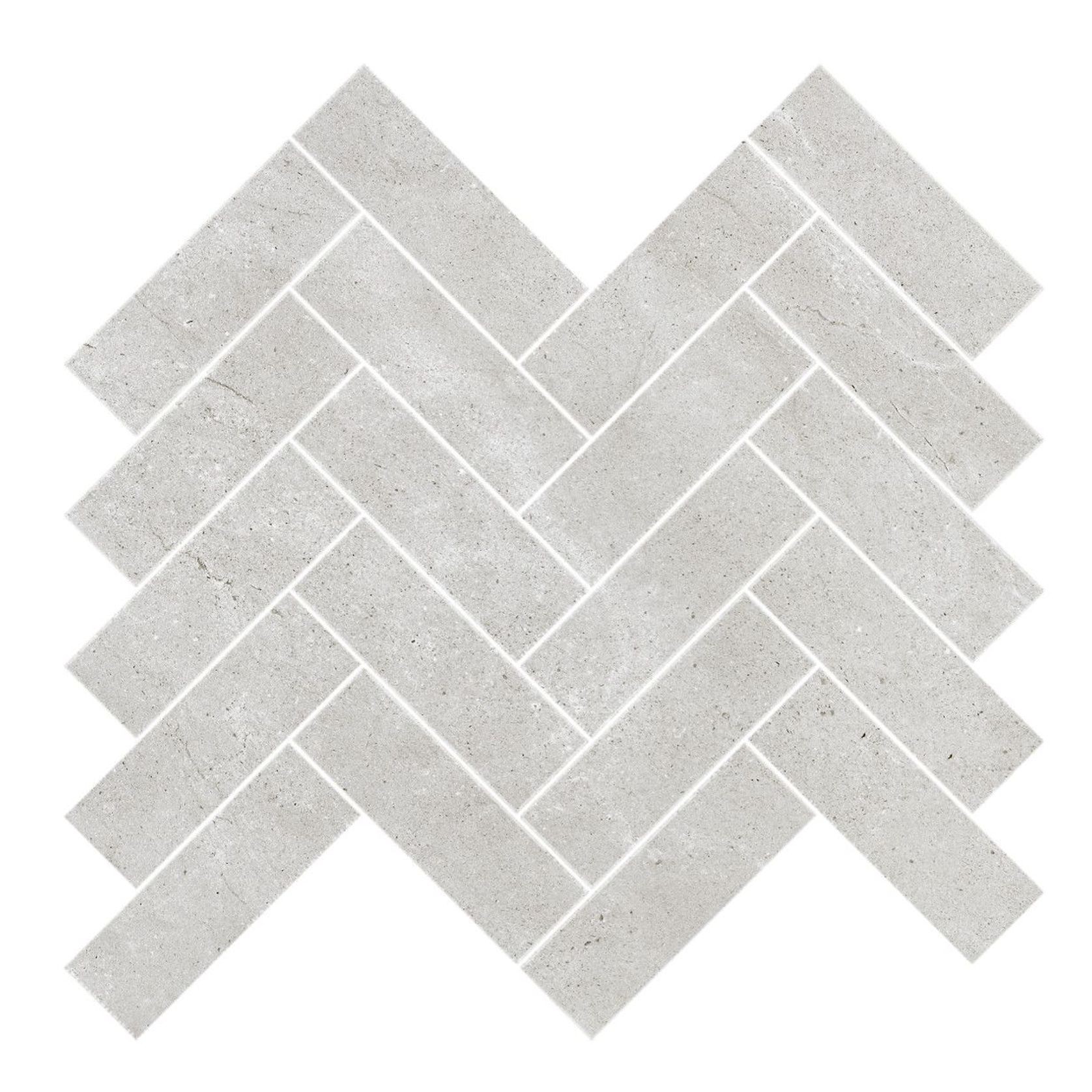 Gecko | Kiel Pearl Herringbone Mosaic Tiles gallery detail image