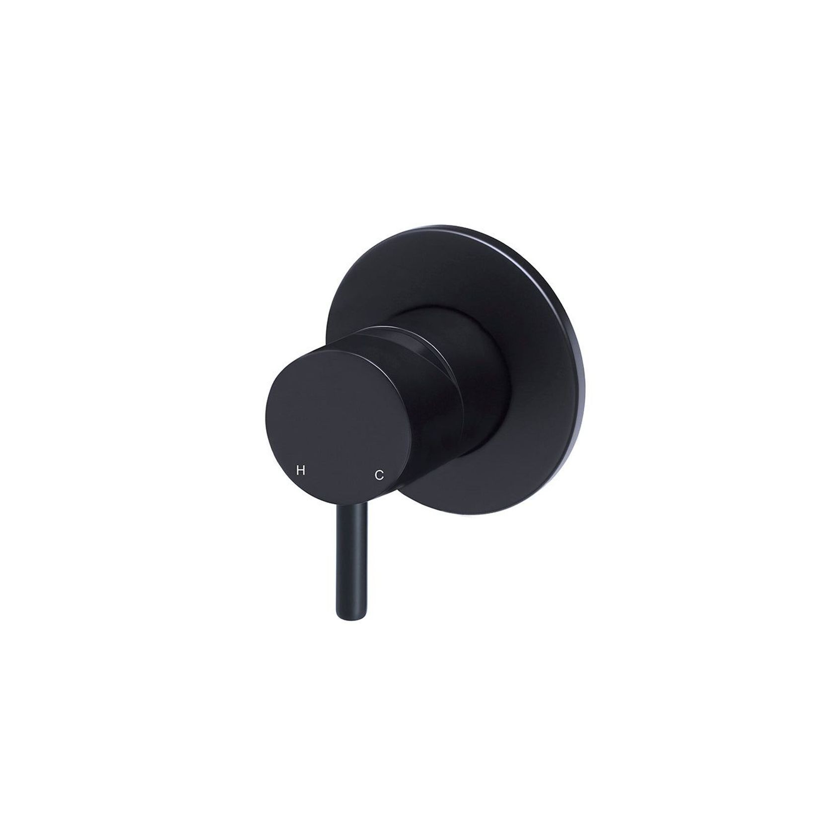 Round Wall Mixer short pin-lever - Matte Black gallery detail image