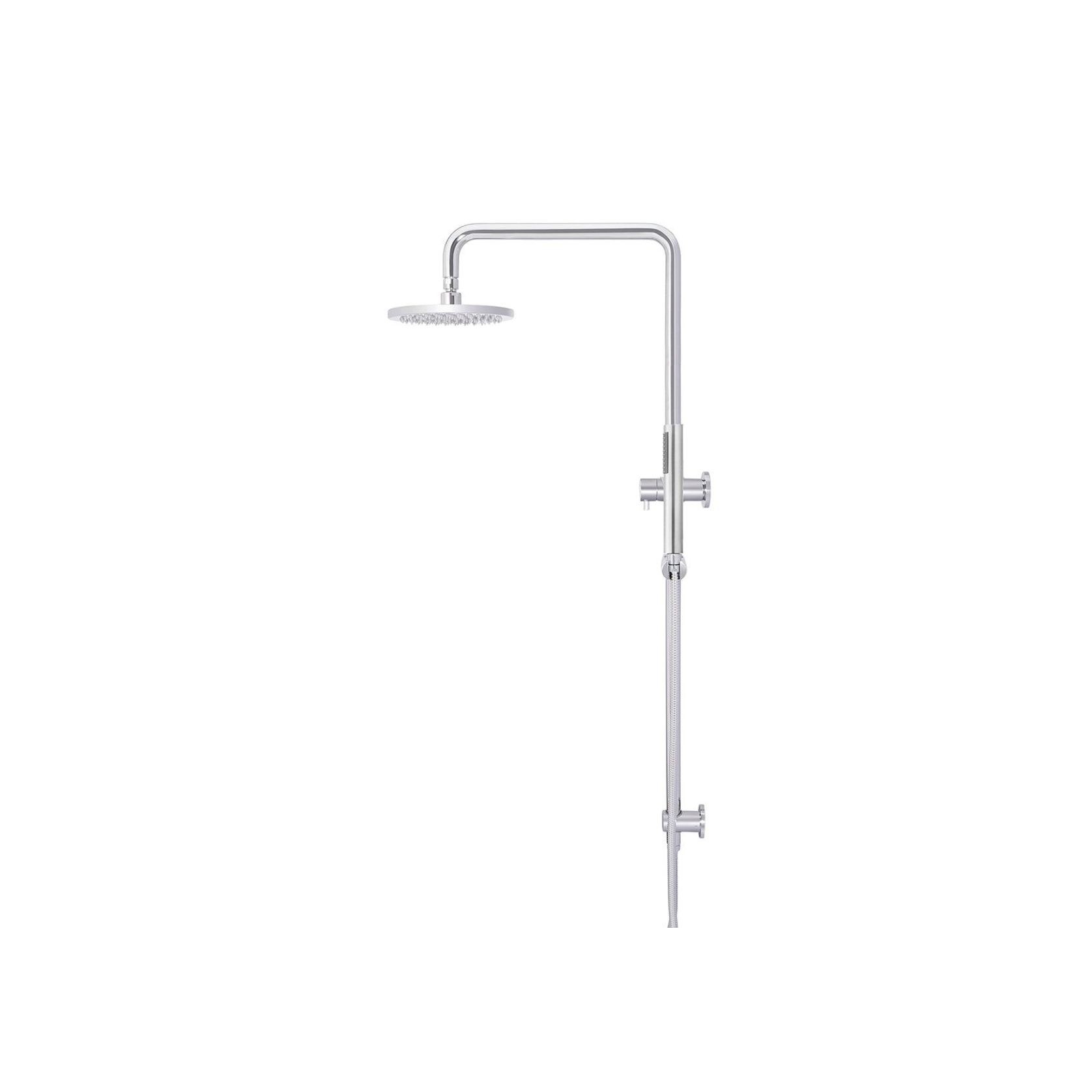 Round Combination Shower Rail, 200mm Rose, Single Function Hand Shower - Polished Chrome gallery detail image