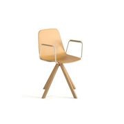 Maarten Plastic Chair - Wooden Swivel gallery detail image