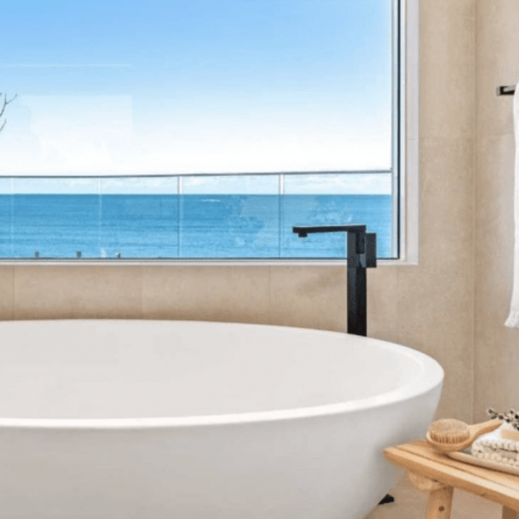 Pietra Bianca Maddison Freestanding Stone Bath gallery detail image