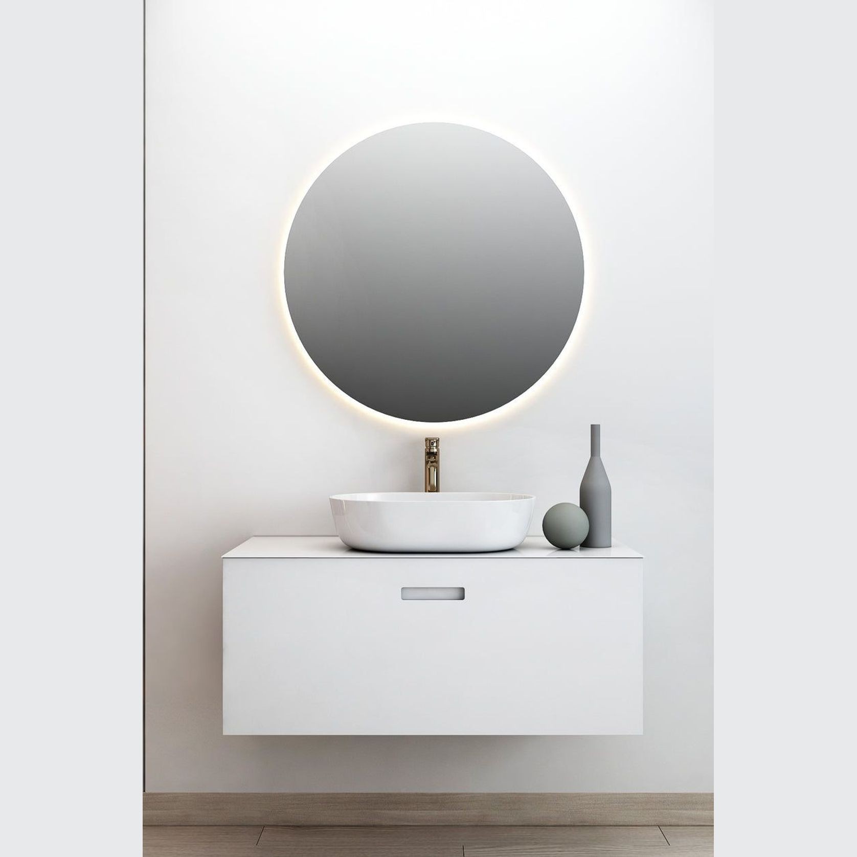 Magellan 900 - Matte White Stone Vanity gallery detail image