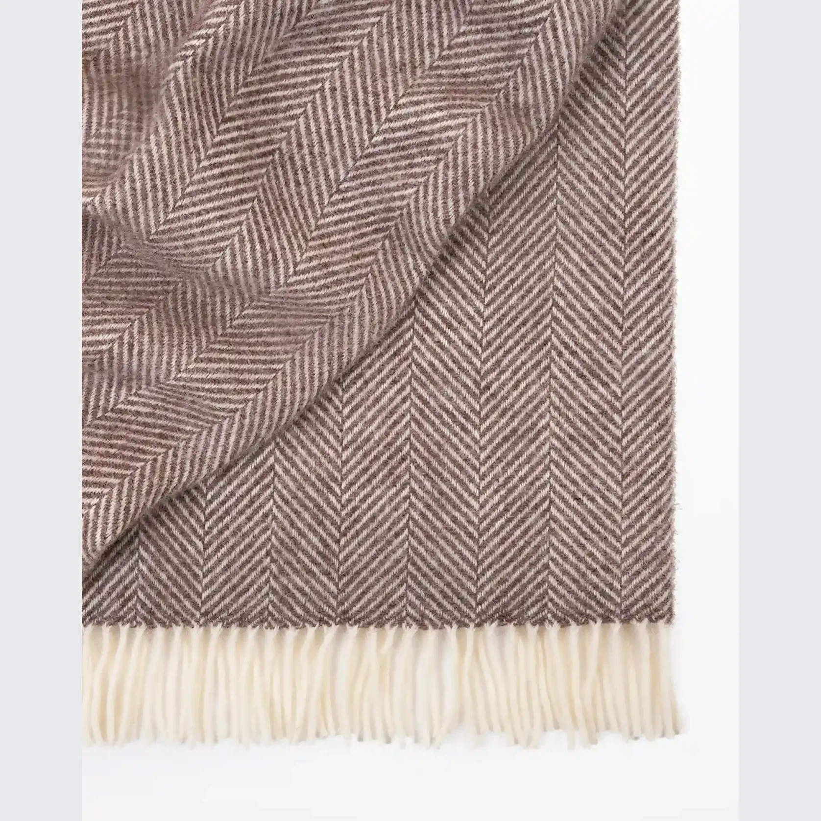 Weave Home Magnus Throw Blanket - Cocoa | 100% Wool gallery detail image