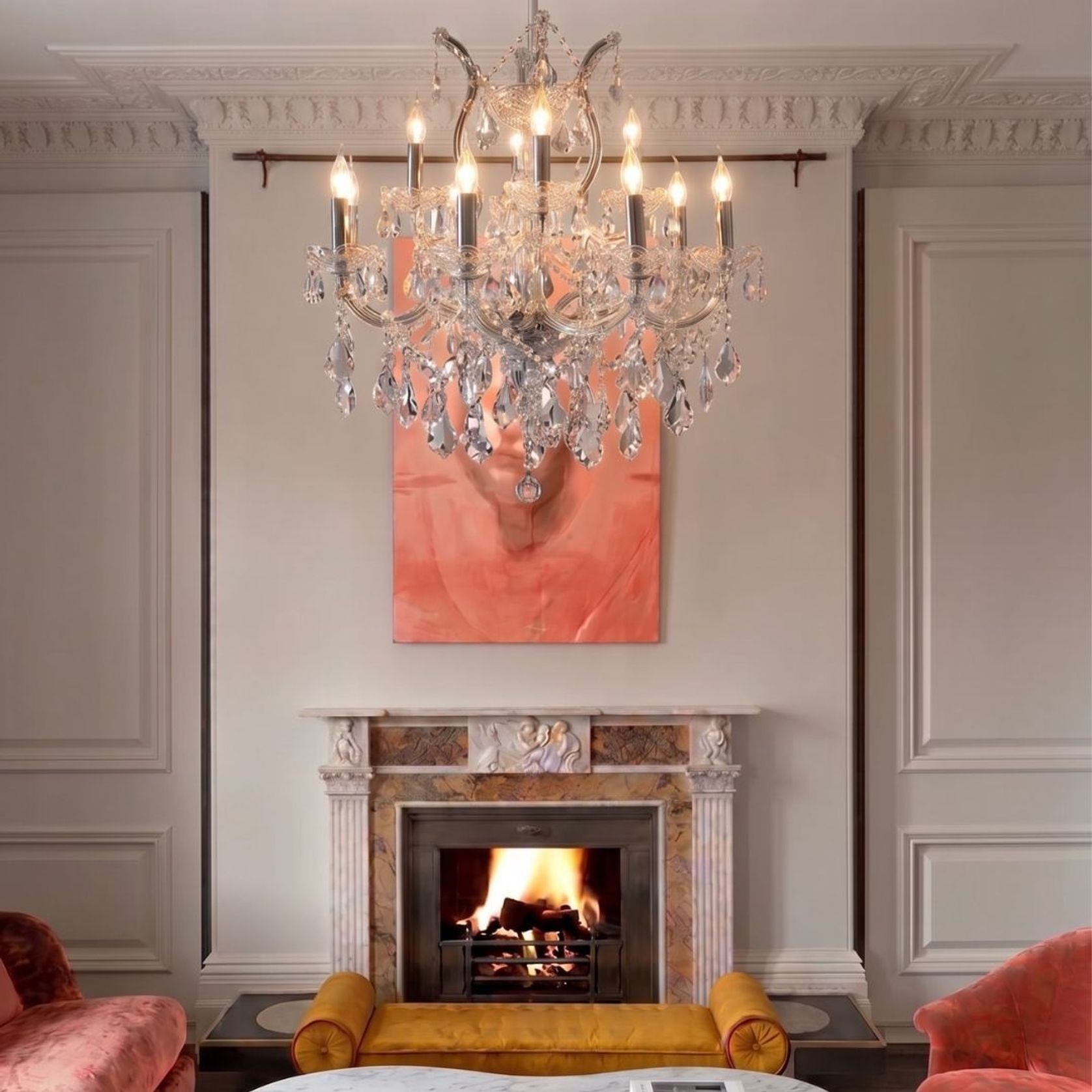 Maria Theresa Crystal Chandelier Grande 13 Light - Chrome gallery detail image