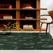 Marimekko Unikko - Dark Green | 100% Wool Designer Floor Rug gallery detail image