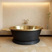 Matte Black and Brass Bath 1600mm - CBRUM45 1600 gallery detail image