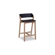 Merano Kitchen Stool - Natural Oak - Black Pad - by TON gallery detail image