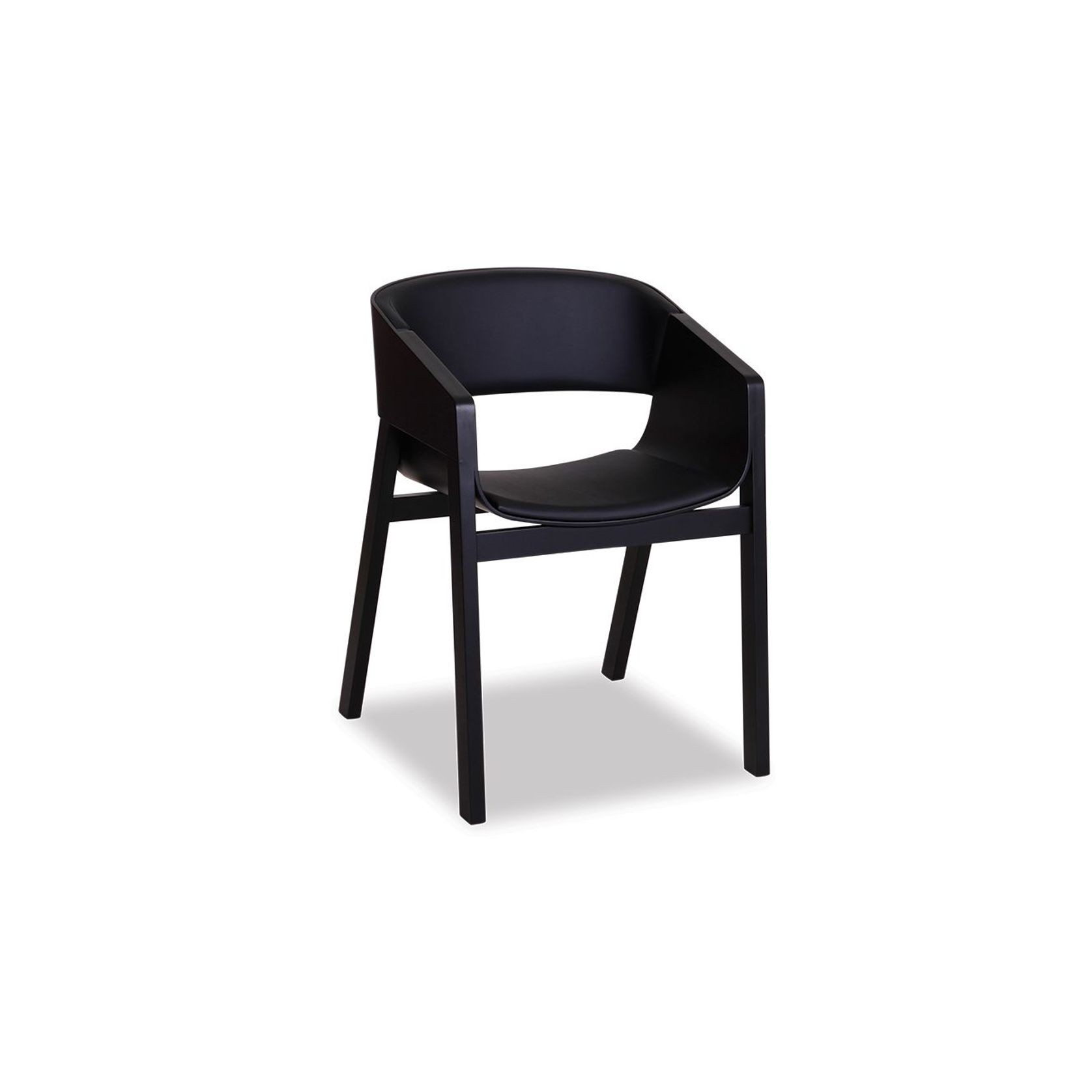 Merano Armchair - Black Stained - Black Pad - by TON gallery detail image