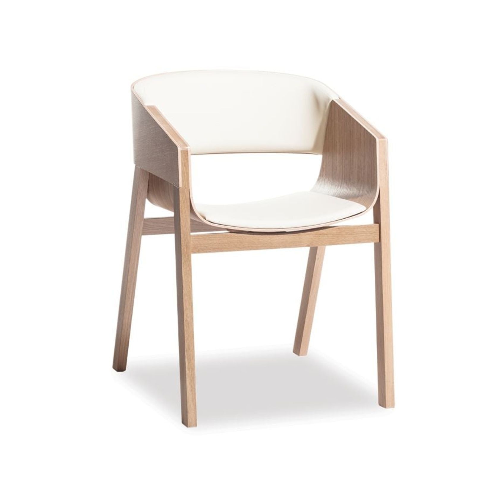 Merano Armchair - Natural Oak - White Pad - by TON gallery detail image