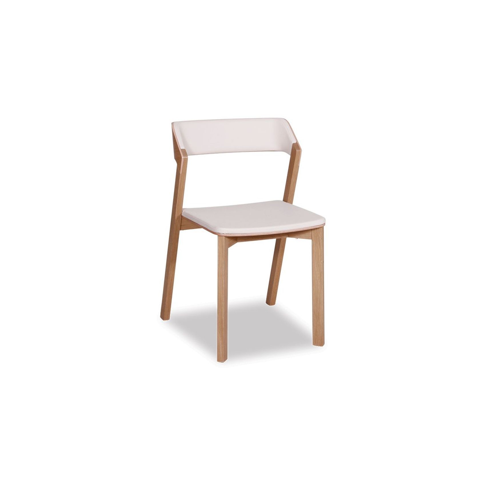 Merano Dining Chair - Natural Oak - White Pad - by TON gallery detail image